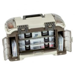 Plano 767 Angled Tackle System - 5 Tray Fishing Tackle Box & Tackle Wallet