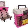 Tackle Boxes Limited Edition Pink Surecatch 4 Tray Heavy Duty Fishing Tackle Box PINK 1 Tackle Boxes Limited Edition Pink Surecatch 4 Tray Heavy Duty Fishing Tackle Box PINK -Tackle Storage store 309tb3182p