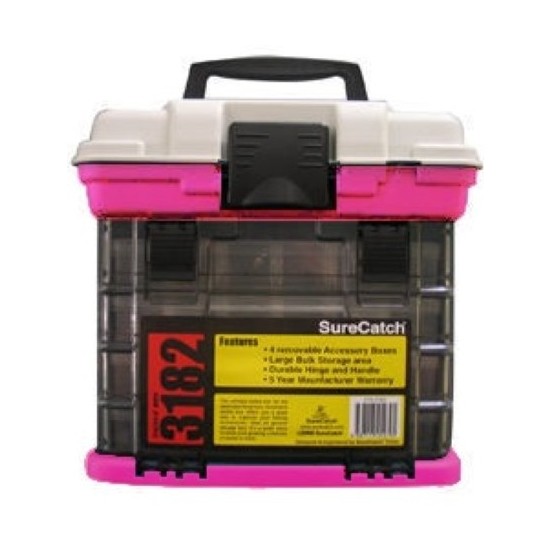Tackle Boxes Limited Edition Pink Surecatch 4 Tray Heavy Duty Fishing Tackle Box PINK 7 Tackle Boxes Limited Edition Pink Surecatch 4 Tray Heavy Duty Fishing Tackle Box PINK - Image 5