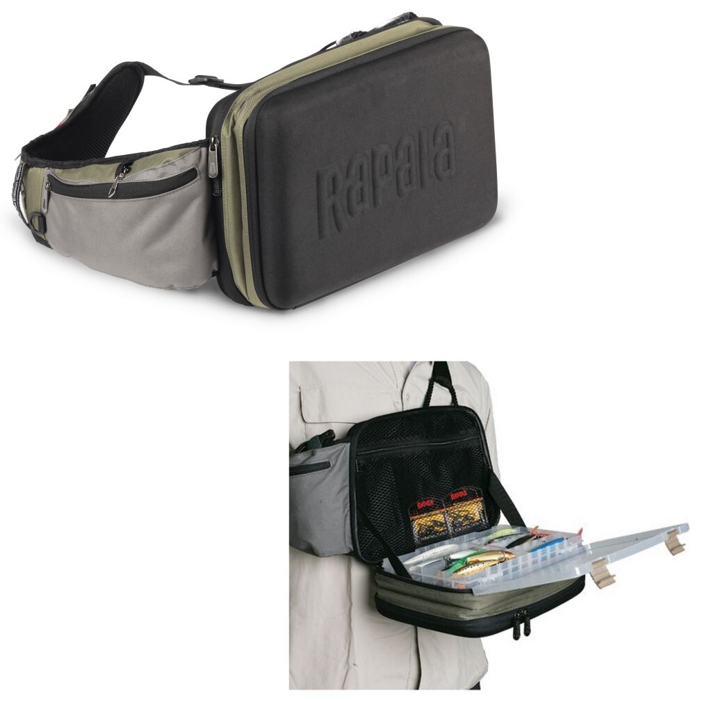 Rapala King Size Fishing Tackle Sling Bag With 2 Tackle Trays 3 Rapala King Size Fishing Tackle Sling Bag With 2 Tackle Trays