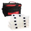 Black And Red Jarvis Walker Large Fishing Tackle Bag With 5 Lure Trays -Tackle Storage store 87028
