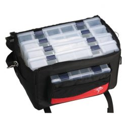 Black And Red Jarvis Walker Large Fishing Tackle Bag With 5 Lure Trays -Tackle Storage store 87028 2