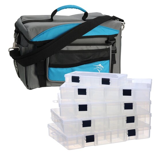 Jarvis Walker Large Fishing Tackle Bag With 5 Lure Trays - Fishing Lure Bag 4 Jarvis Walker Large Fishing Tackle Bag With 5 Lure Trays - Fishing Lure Bag - Image 2