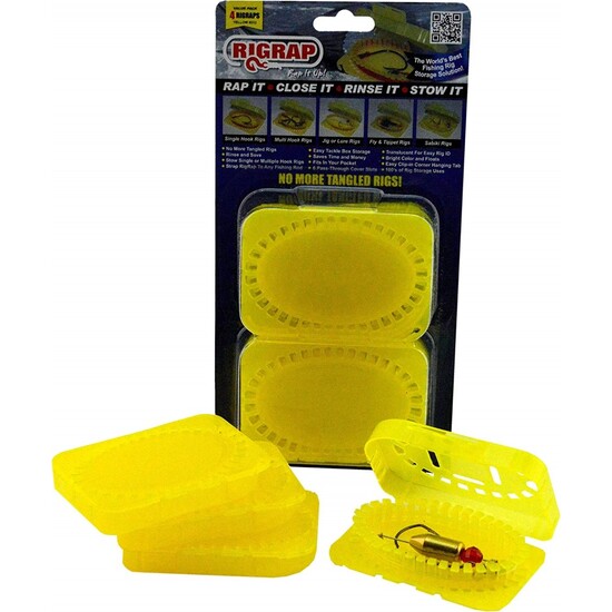 Leader Holder 4 Pack Of Rigrap 8512 Yellow Leader Rig Holders -Tangle Free Fishing Rig Storage 4 Leader Holder 4 Pack Of Rigrap 8512 Yellow Leader Rig Holders -Tangle Free Fishing Rig Storage - Image 2
