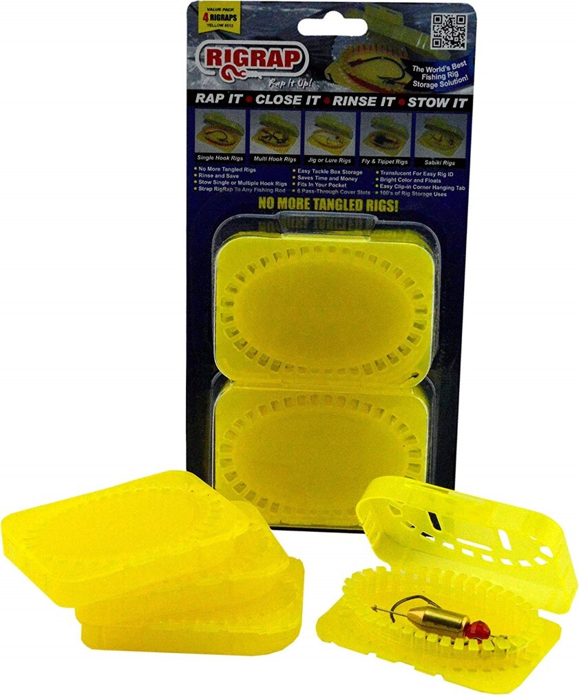Leader Holder 4 Pack Of Rigrap 8512 Yellow Leader Rig Holders -Tangle Free Fishing Rig Storage 3 Leader Holder 4 Pack Of Rigrap 8512 Yellow Leader Rig Holders -Tangle Free Fishing Rig Storage