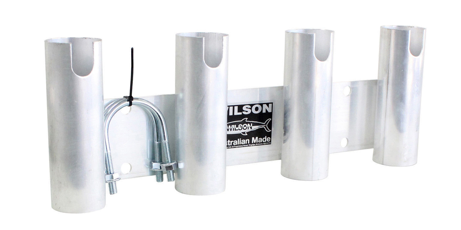 Rod Holders And Rod Rests Wilson Bull Bar Fishing Rod Holder/Carrier Aluminium 4 Hole 3 Rod Holders And Rod Rests Wilson Bull Bar Fishing Rod Holder/Carrier Aluminium 4 Hole
